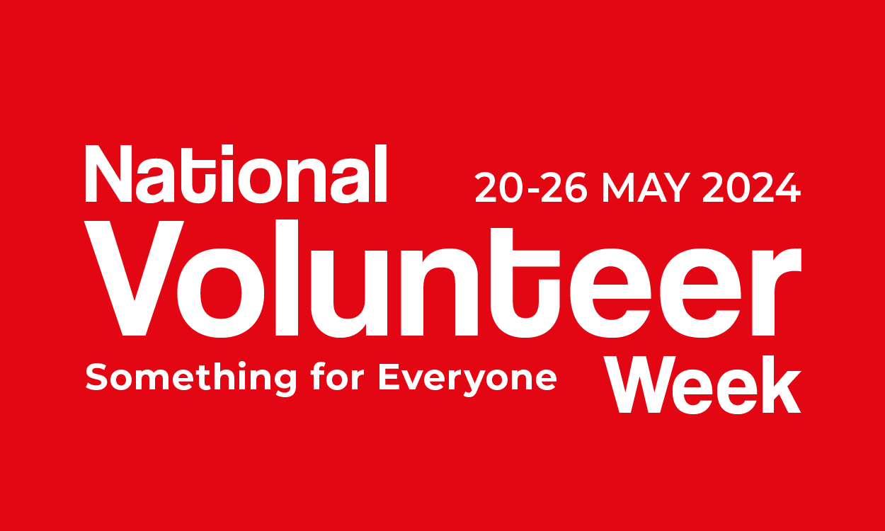 Logo for National Volunteer Week, Something for everyone, 20-26 May 2024