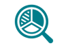 Research icon with magnifying glass